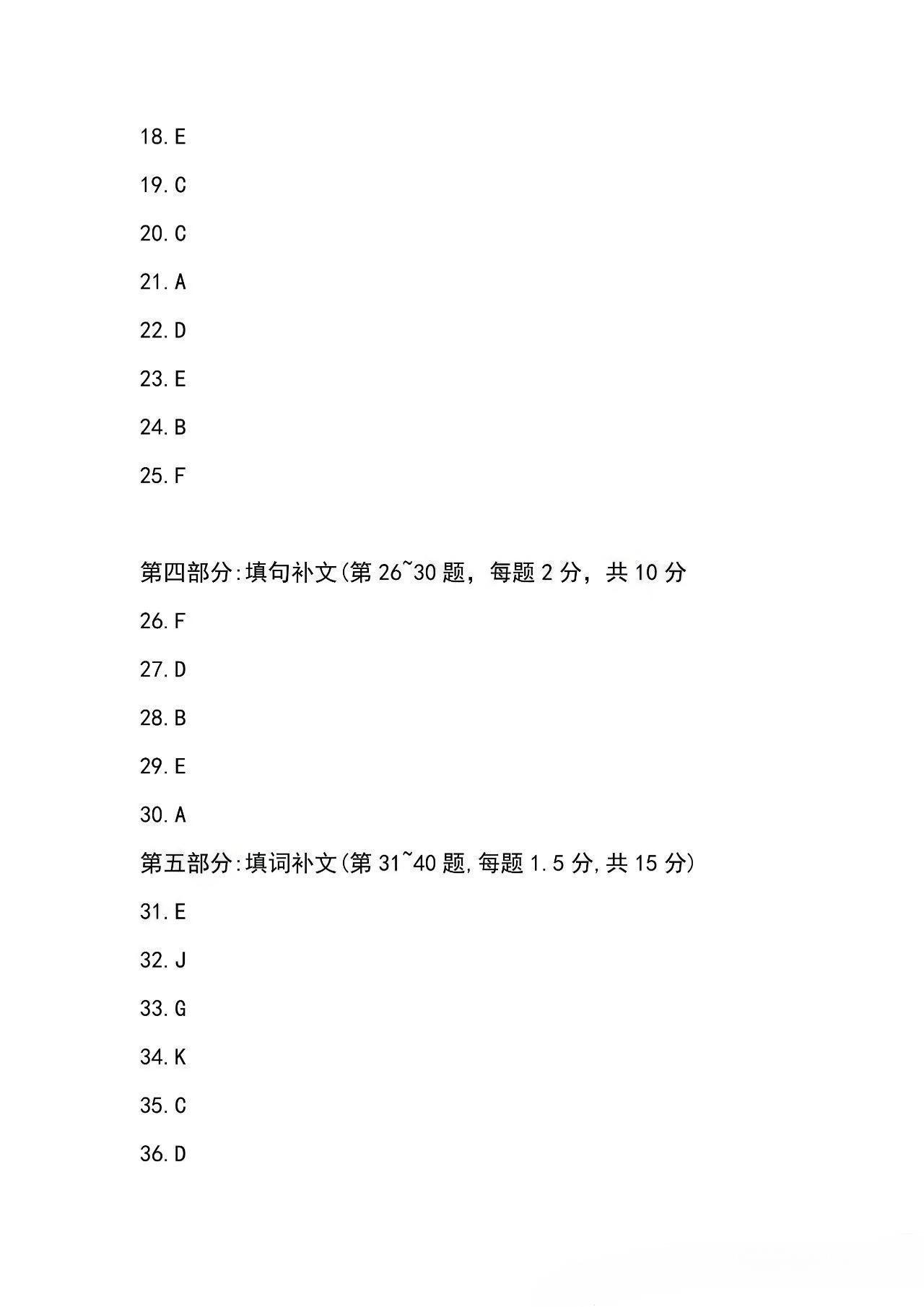 2024年4月贵州自考《英语二》答案