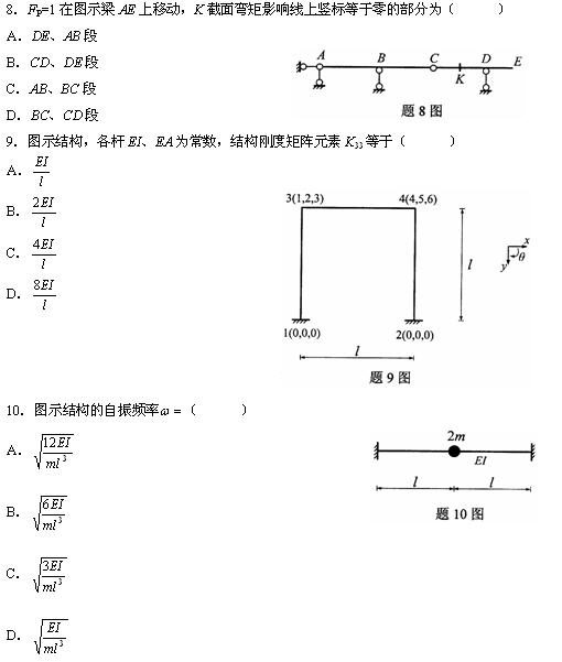 全国2010年4月高等教育自学考试结构力学(二)试题